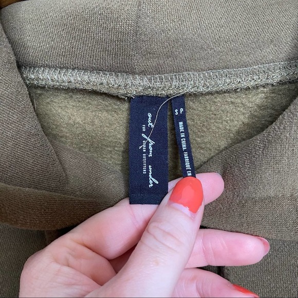 Out from Under Green Raw Hem Cropped Hoodie Size S - Picture 4 of 5